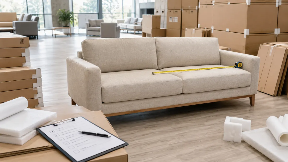 Furniture quality check and packaging preparation